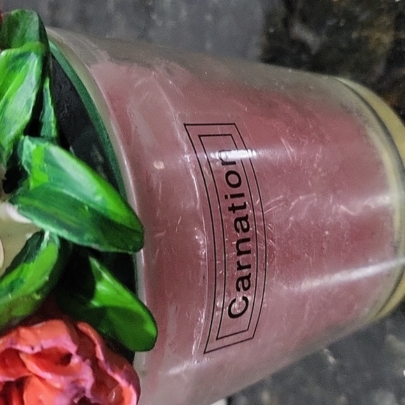 Nib Month Flower Top with Votive Candle Beautiful January Carnation Flower - Picture 3 of 8